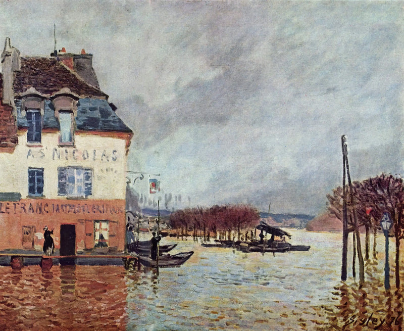 Tulva Port-Marlyssä - Alfred Sisley