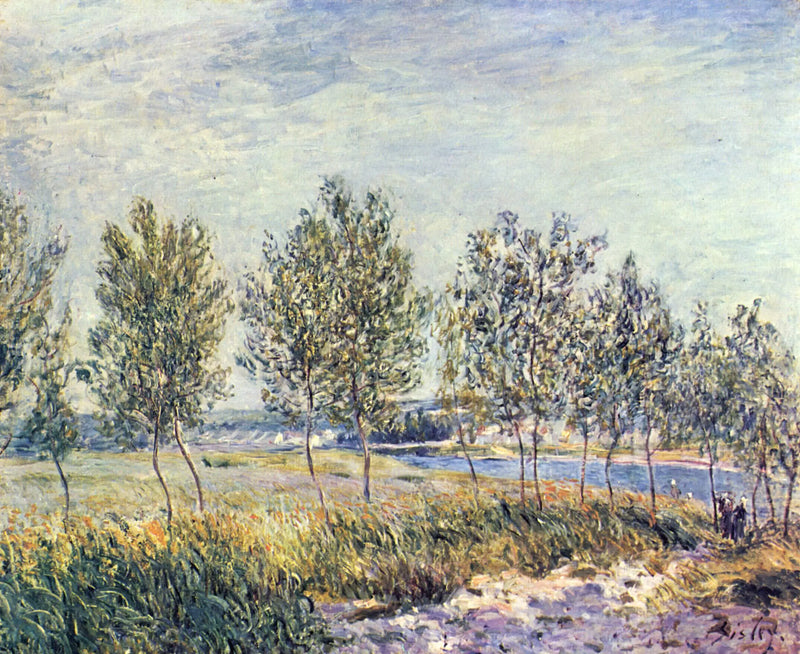 Pajut joen varrella - Alfred Sisley