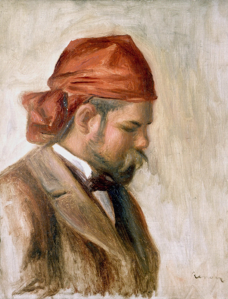 Ambroise Vollard punaisessa huivissa - Pierre-Auguste Renoir