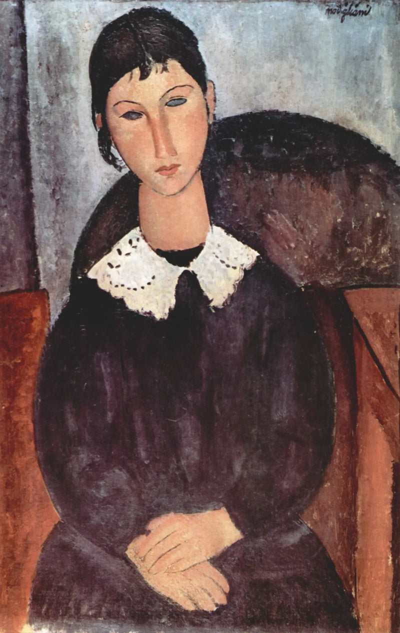 Elvire valkoisessa kauluksessa - Amedeo Modigliani