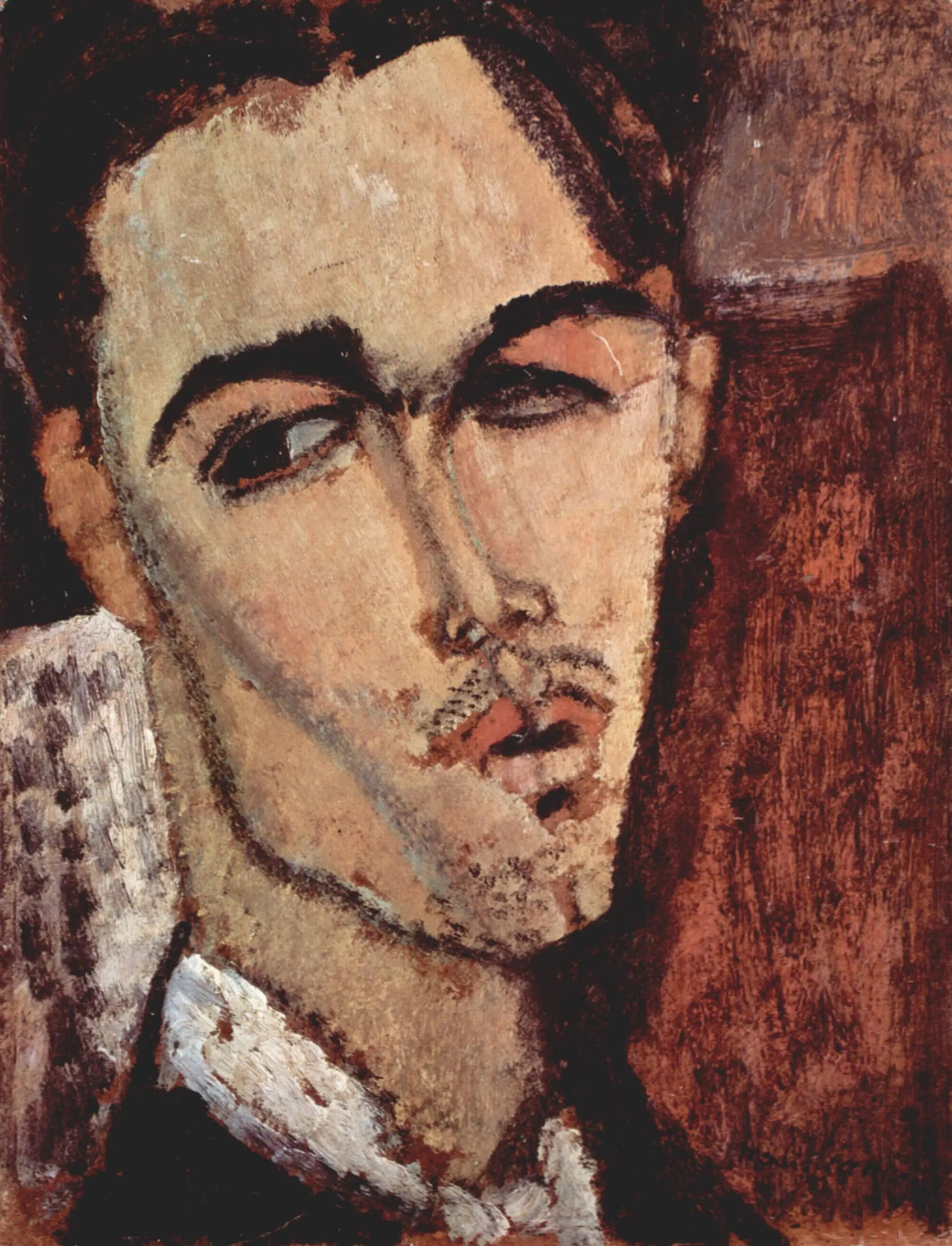 Reproduction du tableau « Portrait de Celso Lagar - Amedeo Modigliani » par Alpha Reproduction en peinture à l’huile