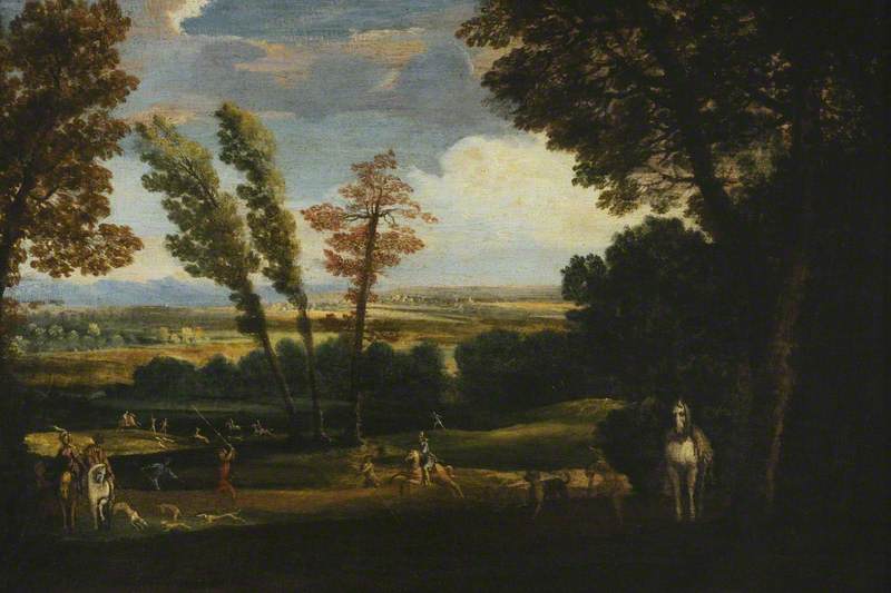 Paysage avec une chasse au cerf - Annibale Carracci