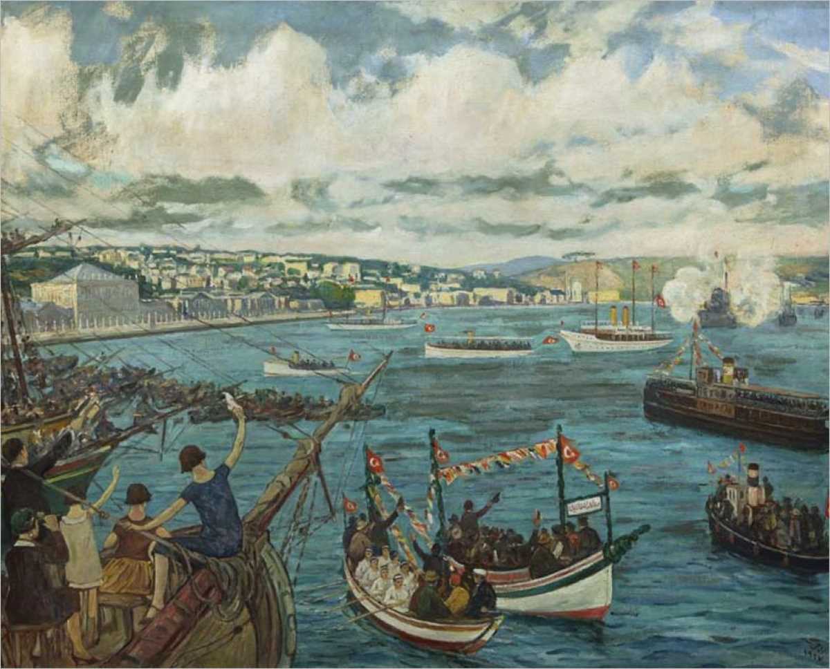 Accueil d’Atatürk — Mehmet Ruhi Arel, 1927, huile sur toile