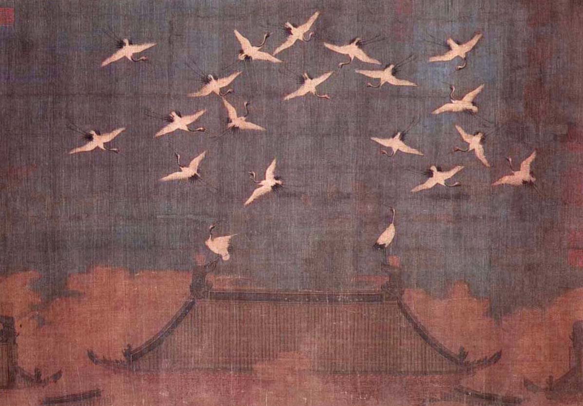 Grues de bon augure, Empereur Huizong, 1112 — peinture chinoise