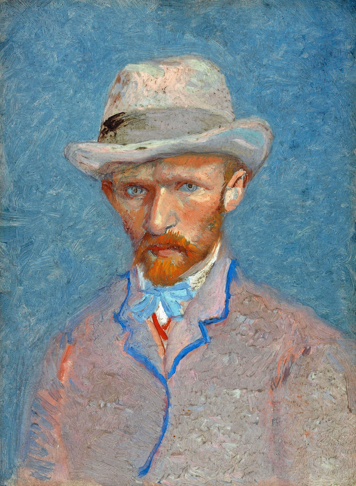 🎩 Omakuva harmaassa olkihatussa – Vincent van Gogh (1887)