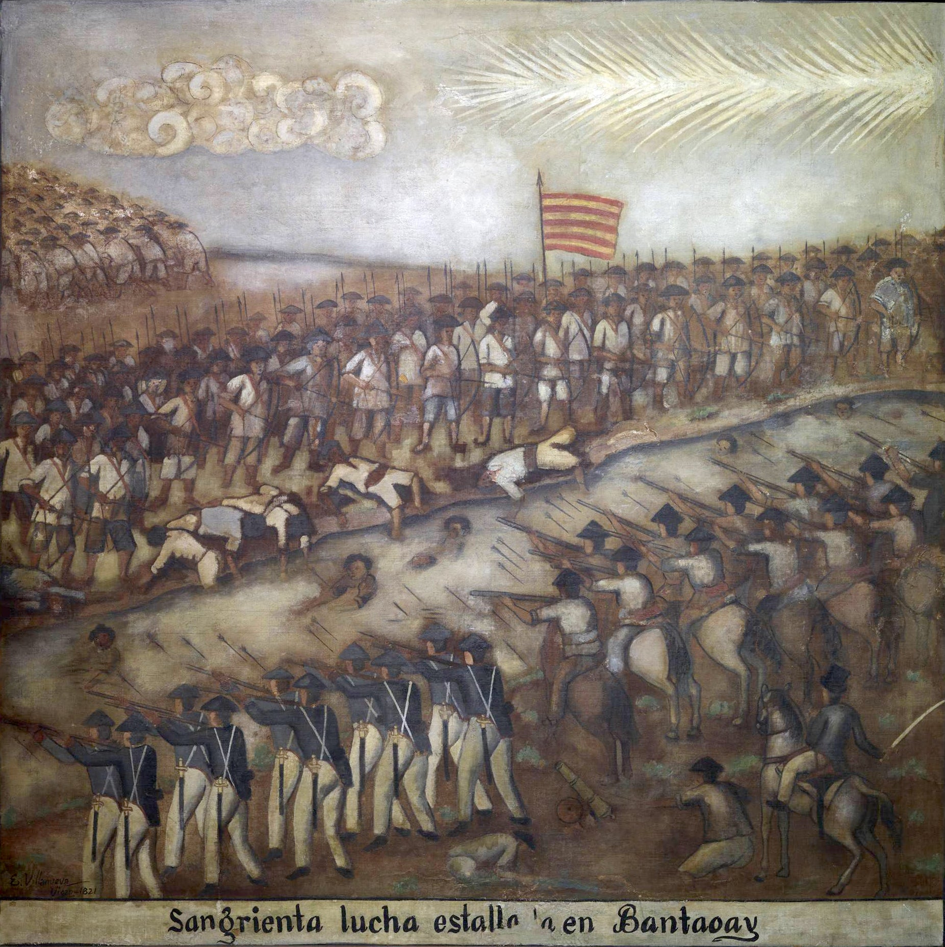 La Révolte du basi — Esteban Villanueva, 1821, Huile sur toile