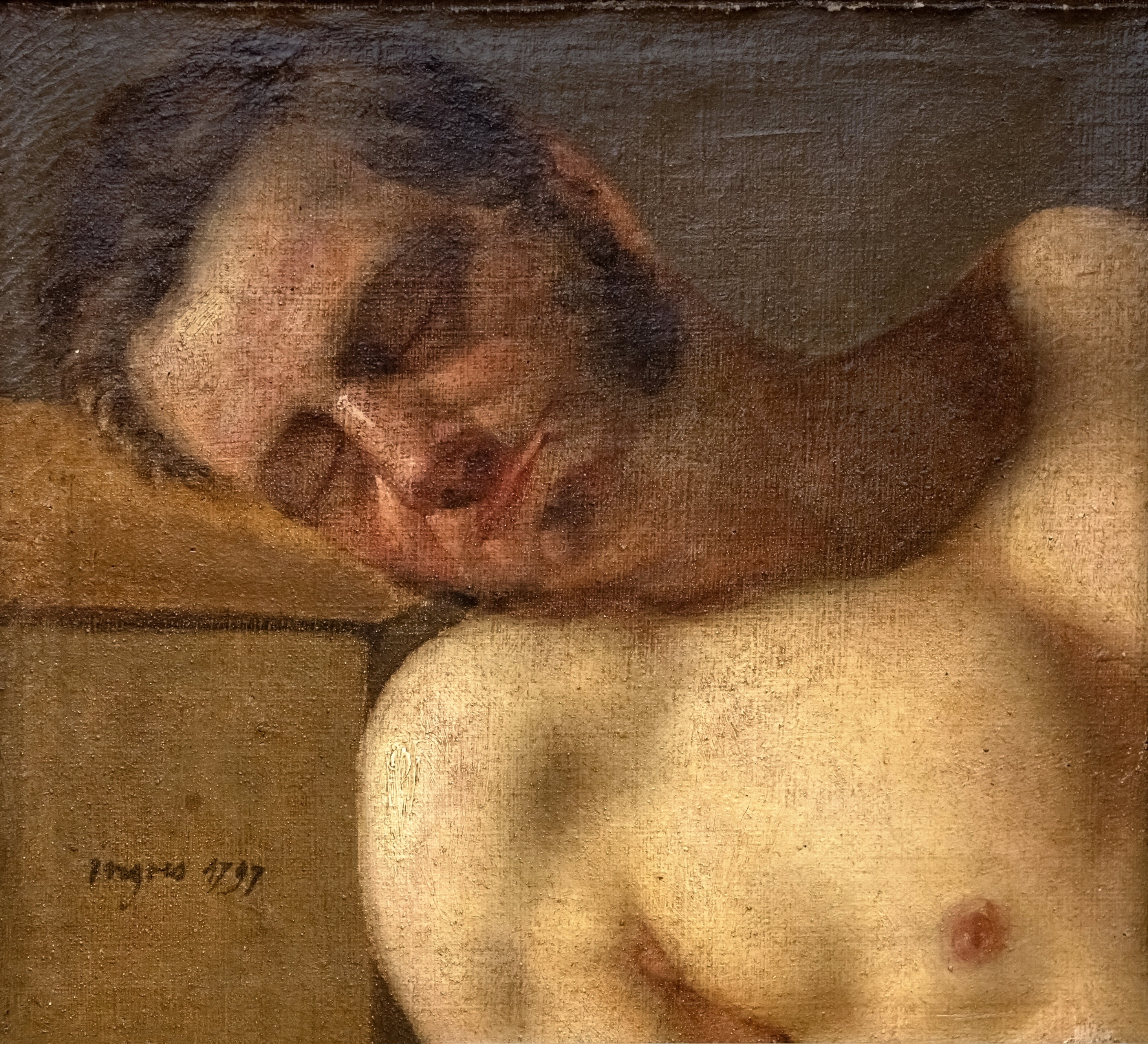 Miehen pään ja vartalon tutkimus - Jean-Auguste-Dominique Ingres