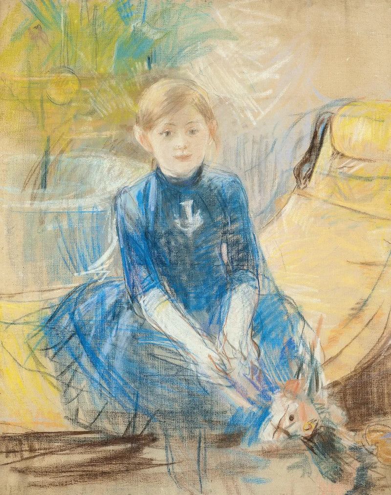Sininen villapaita tyttö - Berthe Morisot
