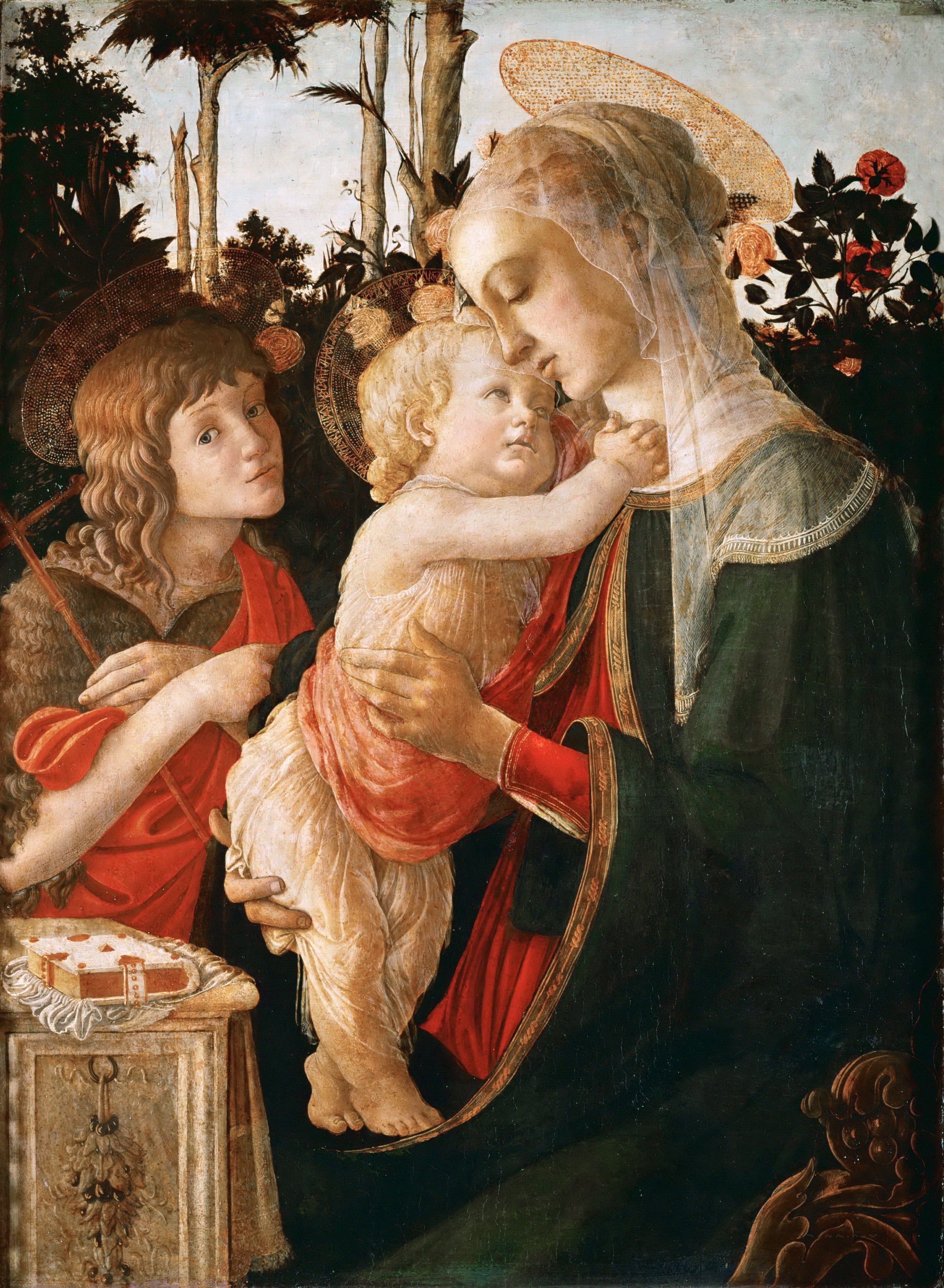 Neitsyt ja lapsi nuoren pyhän Johannes Kastajan kanssa - Sandro Botticelli
