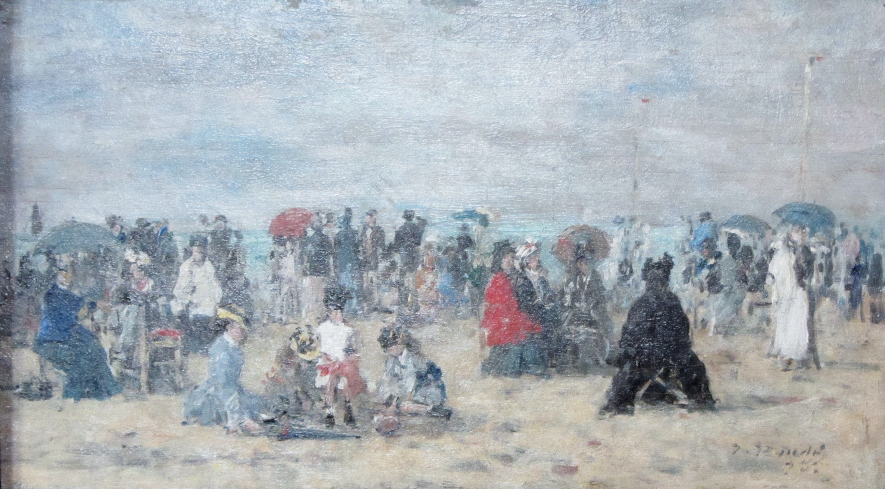Reproduction du tableau « Sur la plage de Trouville - Eugène Boudin » par Alpha Reproduction en peinture à l’huile