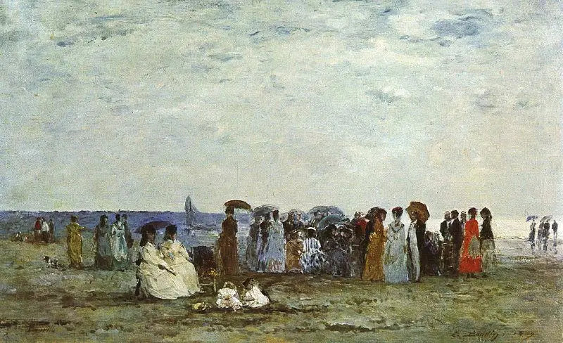 Uimarit Trouvillen rannalla - Eugène Boudin