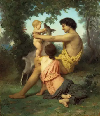 Idylle: Antiikin/Akadian perhe - Bouguereau