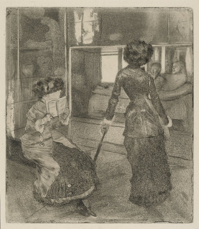 Reproduction du tableau « Mary Cassatt au Louvre : la Galerie étrusque - Edgar Degas » par Alpha Reproduction en peinture à l’huile
