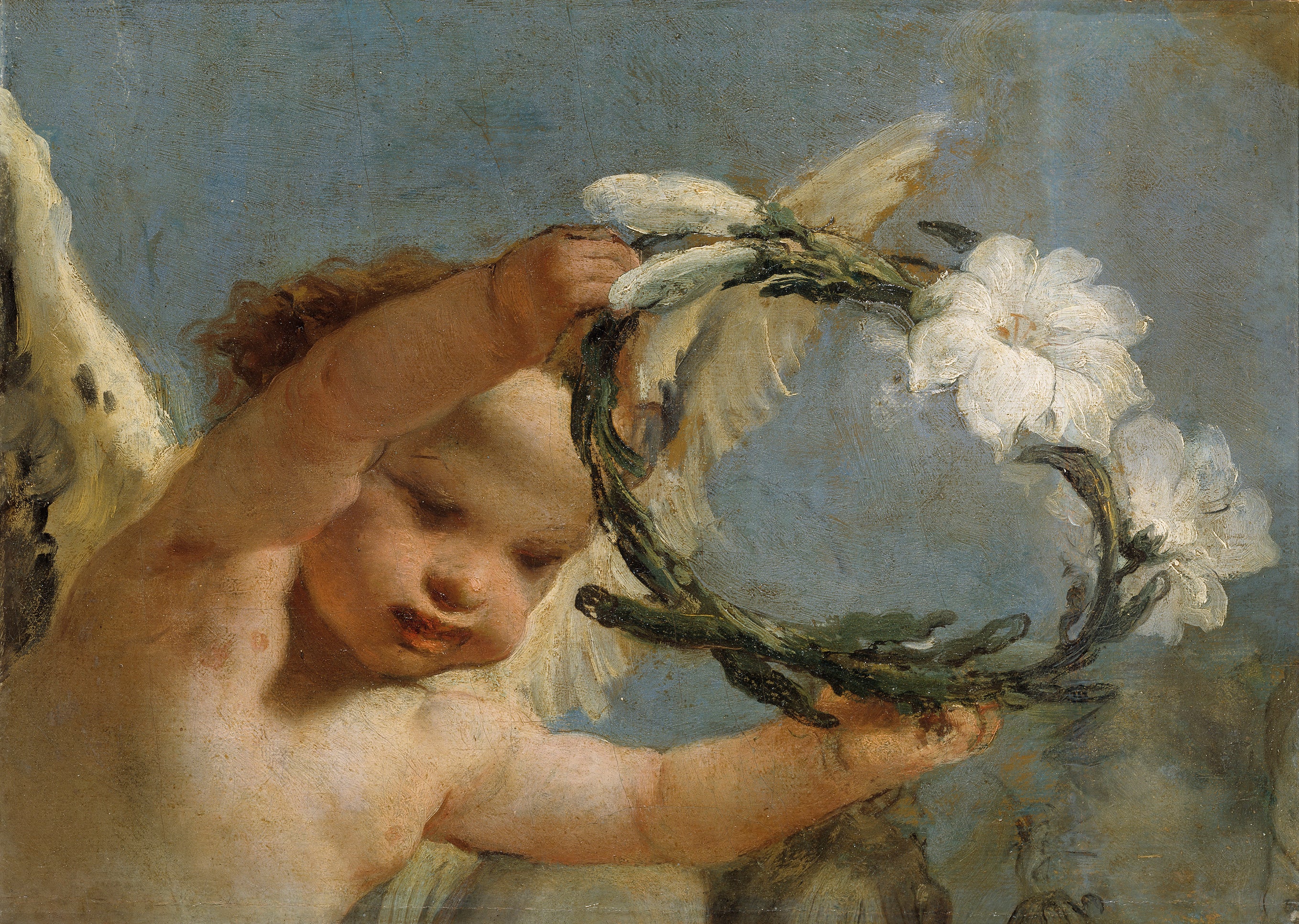 Ange avec une couronne de lys - Giovanni Battista Tiepolo