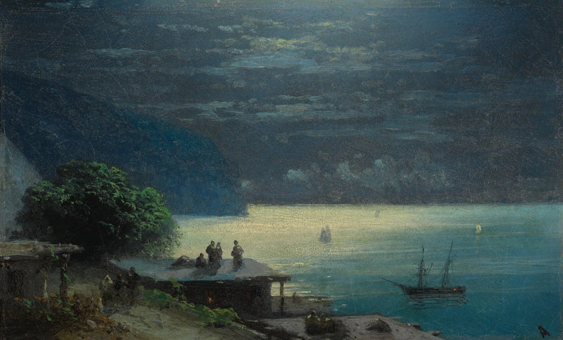 Krimvuoriston rannikko kuutamossa - Ivan Aïvazovski
