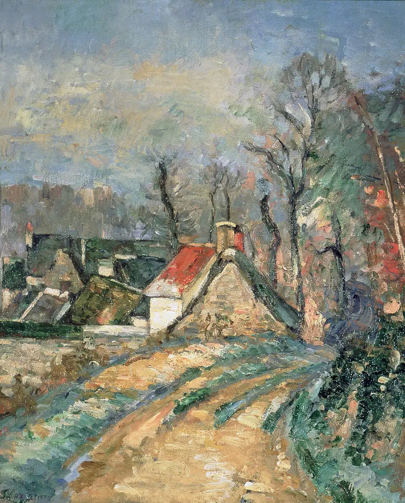 Talvinen Auvers-sur-Oisen mökkikylä - Paul Cézanne