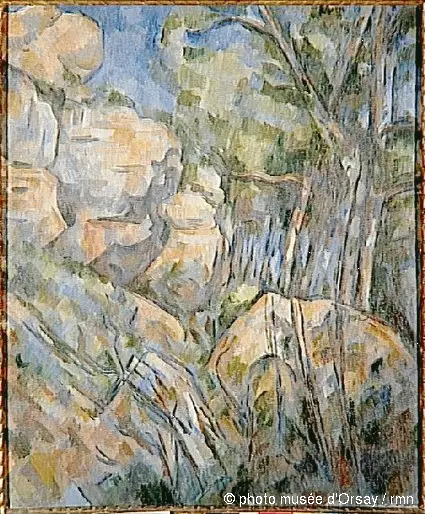 Kivet luolien yläpuolella Château-Noirin - Paul Cézanne