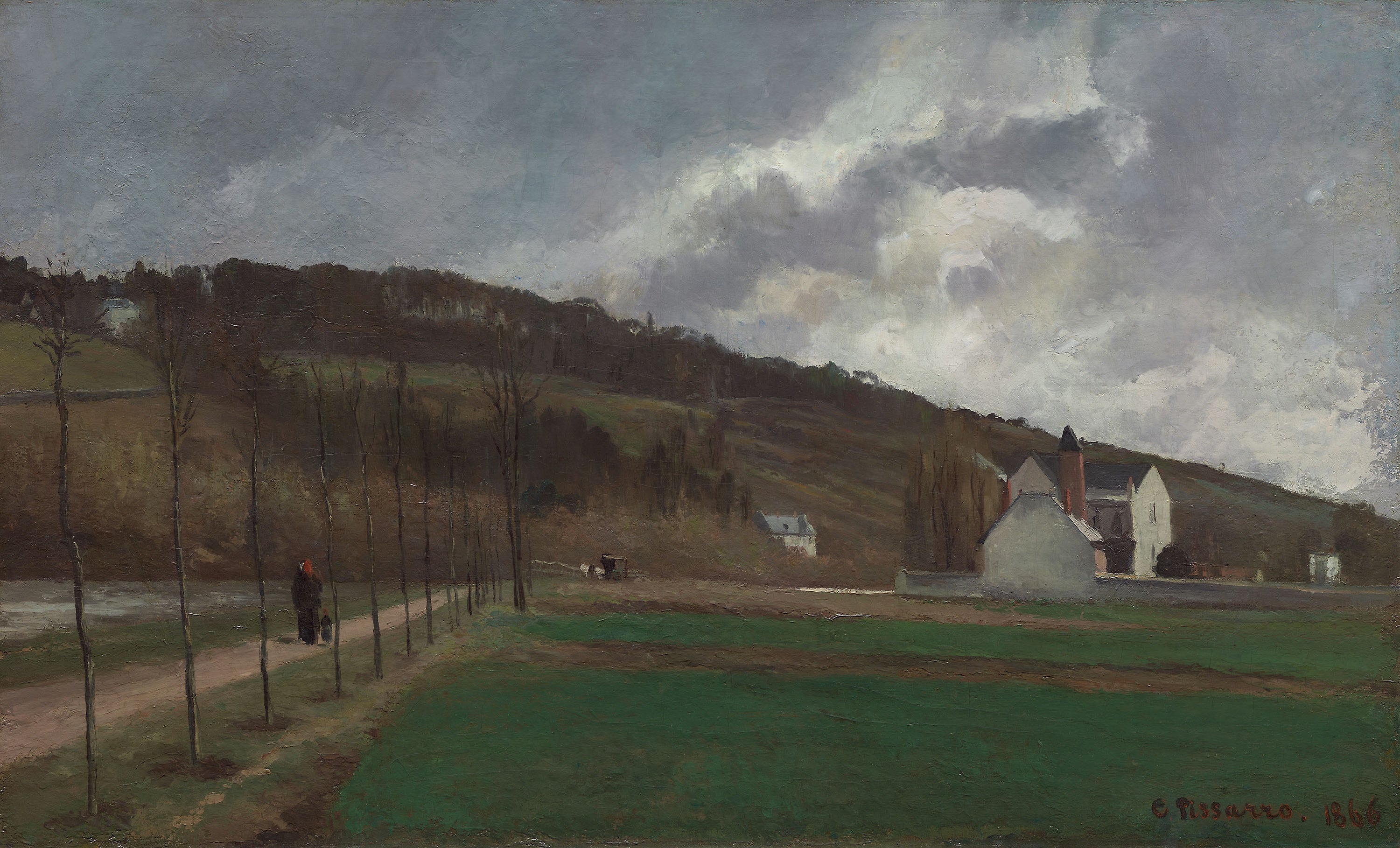 Reproduction du tableau « Bords de la Marne en hiver - Camille Pissarro » par Alpha Reproduction en peinture à l’huile