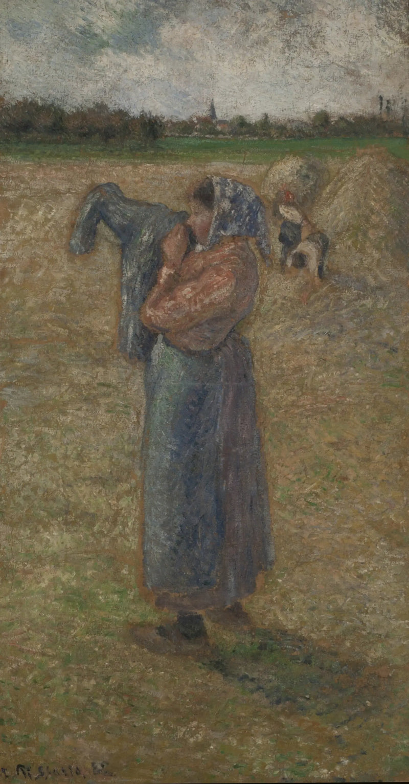 Nainen pellolla - Camille Pissarro