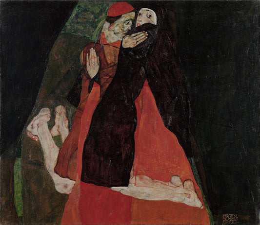 🔴 Kardinaali ja nunna (Le Caresse) – Egon Schiele (1912)