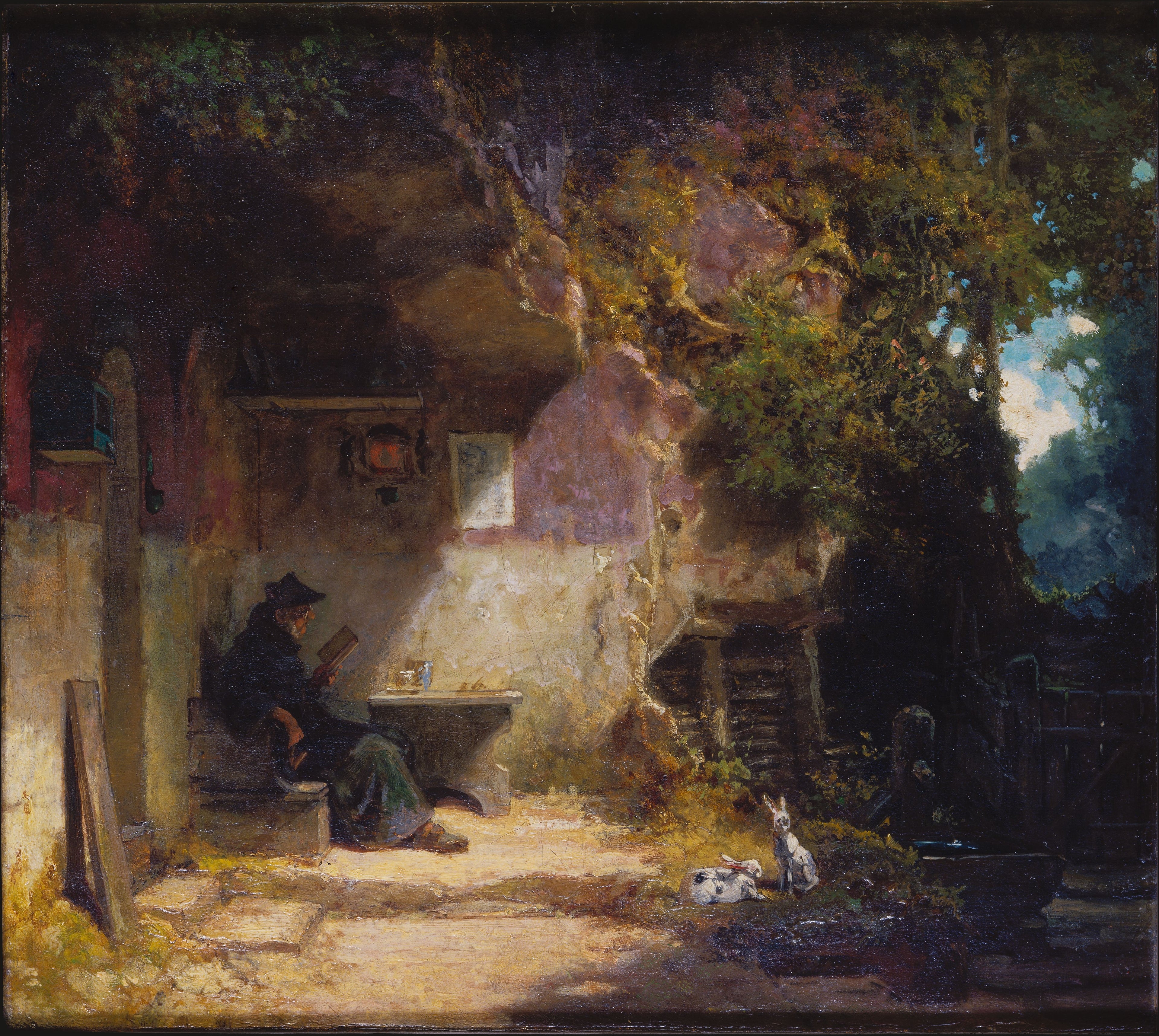 Erakko vetäytymisensä edessä - Carl Spitzweg