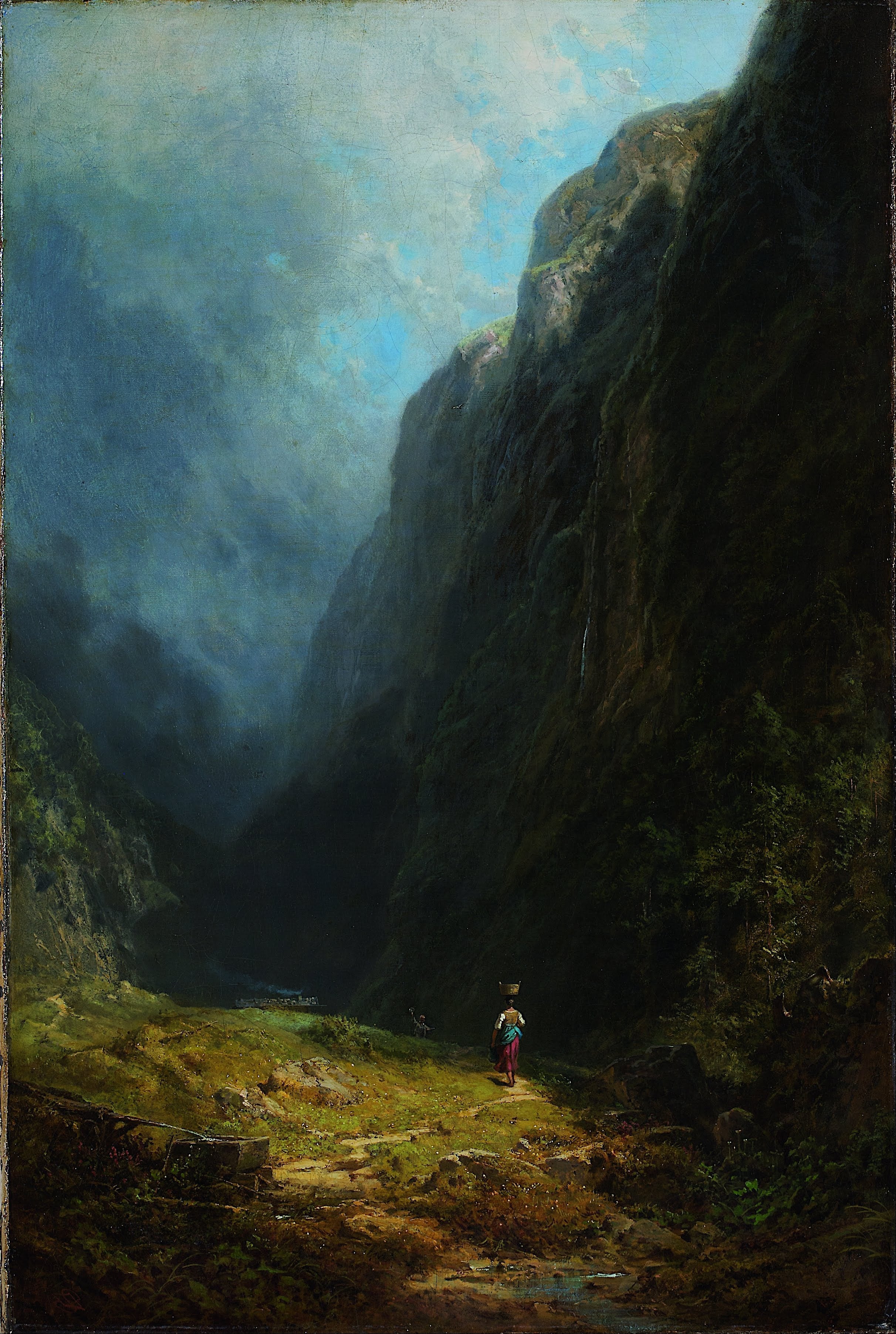 Korkean alppilaakson sisällä (Maisema Wendelstein-vuorella) - Carl Spitzweg