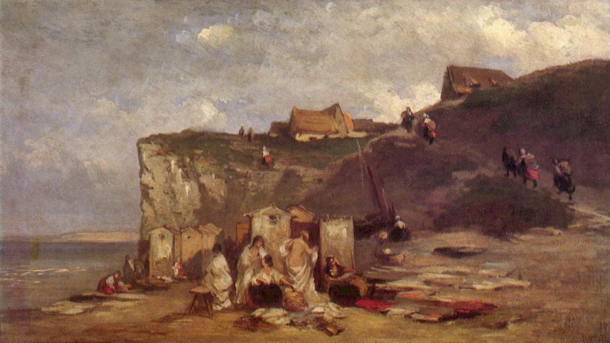 Naisen kylpy Dieppessä III - Carl Spitzweg