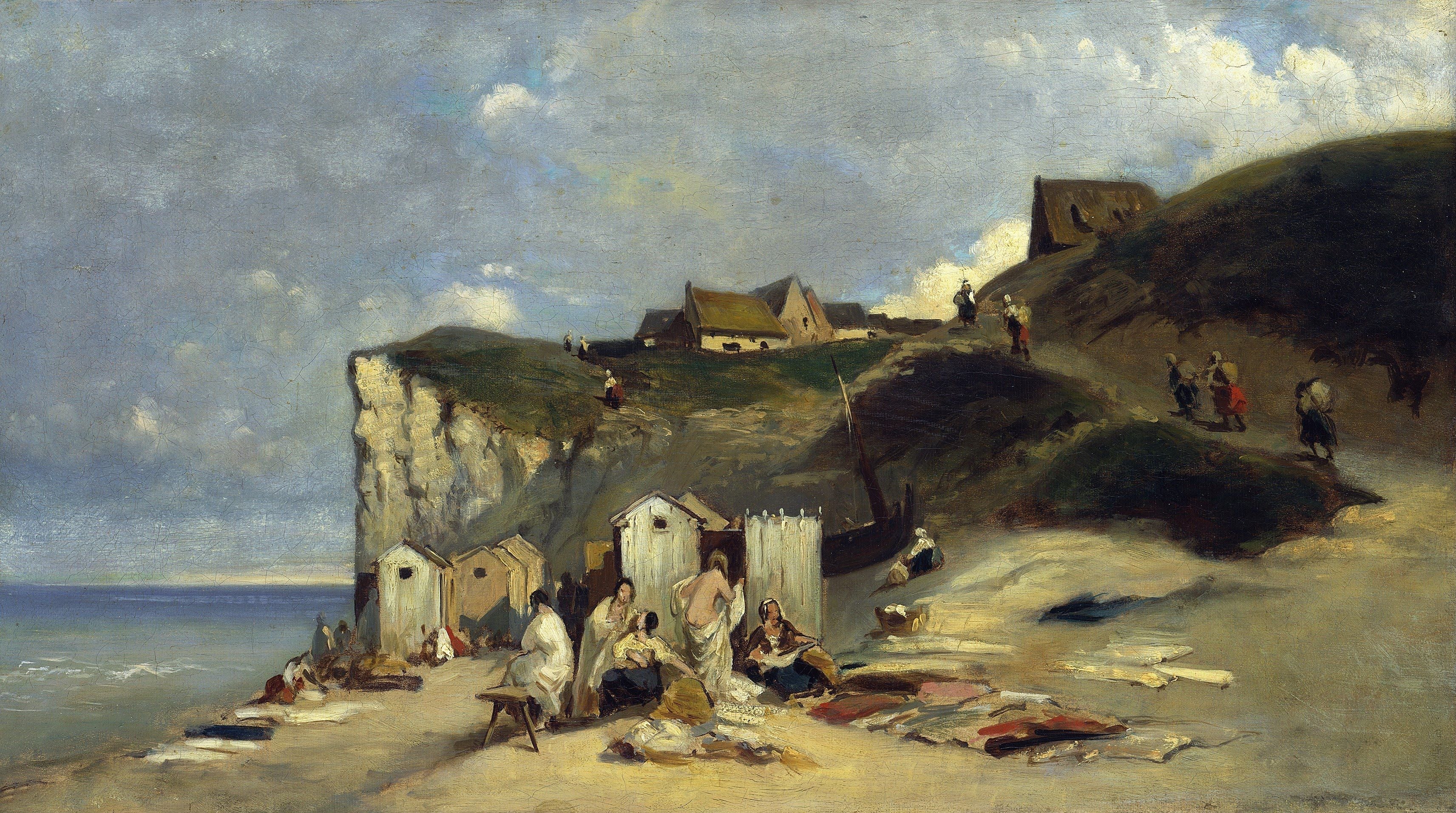 Naisen kylpy Dieppessä I - Carl Spitzweg