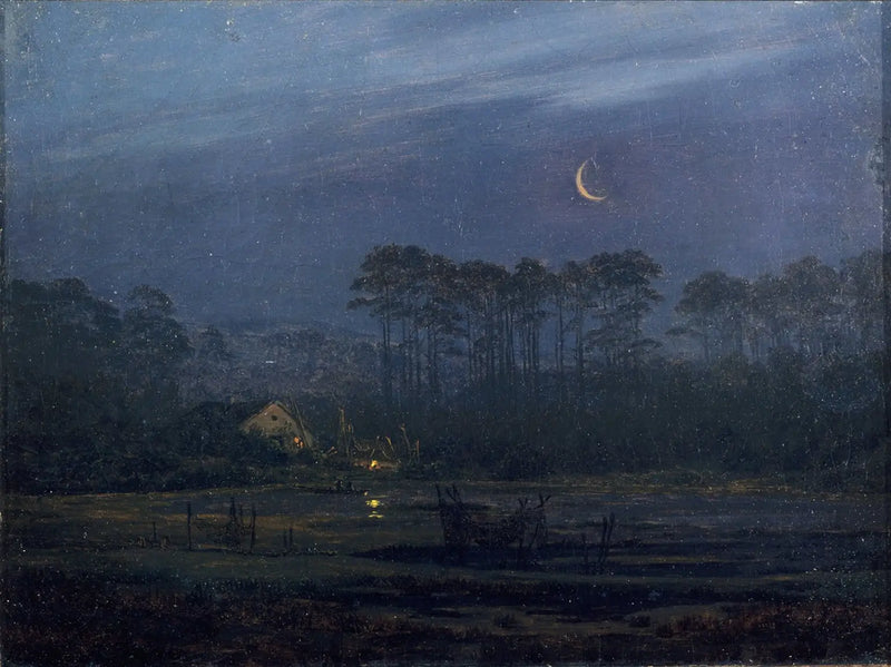 Ilta joen rannalla - Caspar David Friedrich