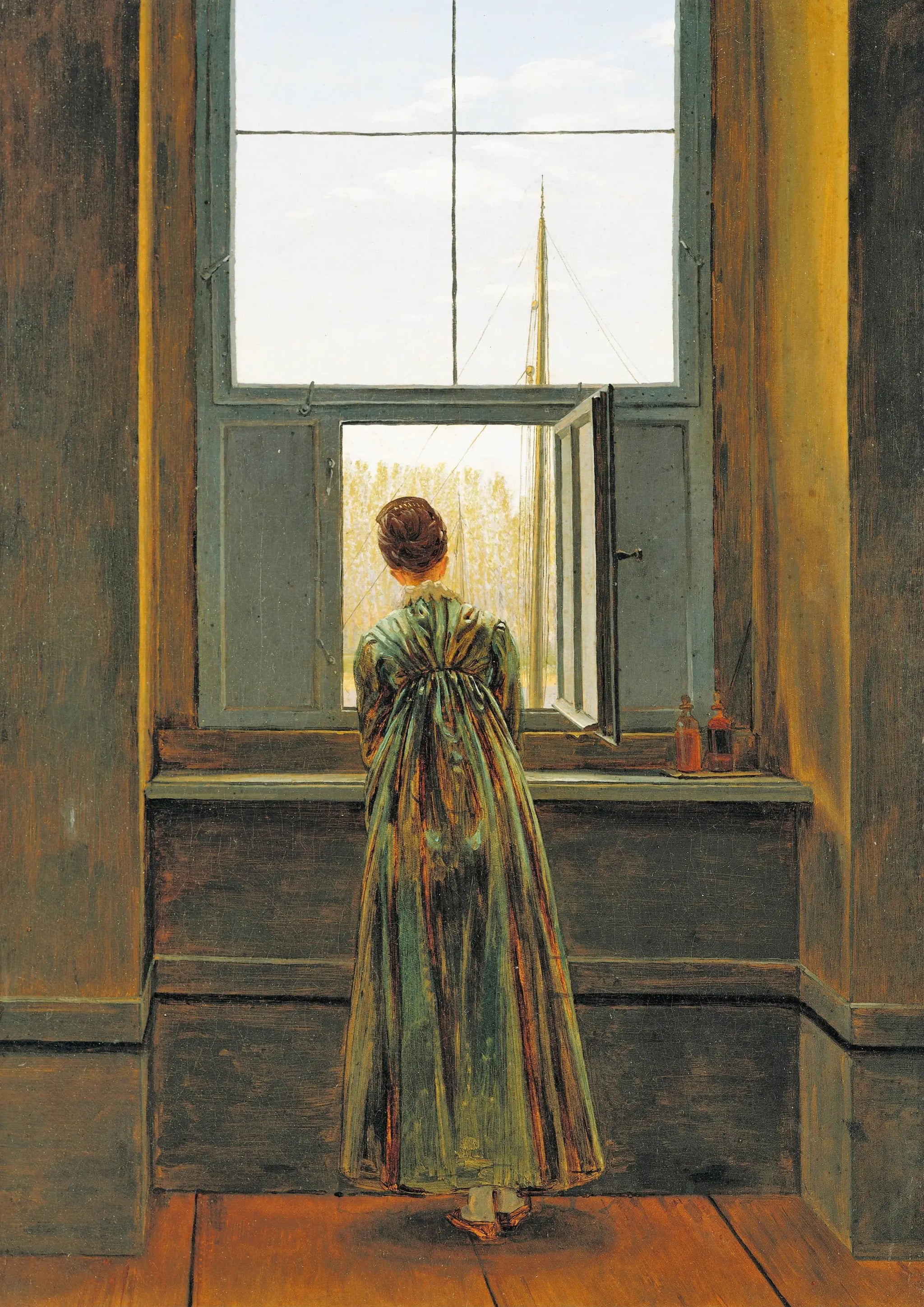 Femme à la fenêtre - Caspar David Friedrich image 1 copie peinte à la main à l’huile