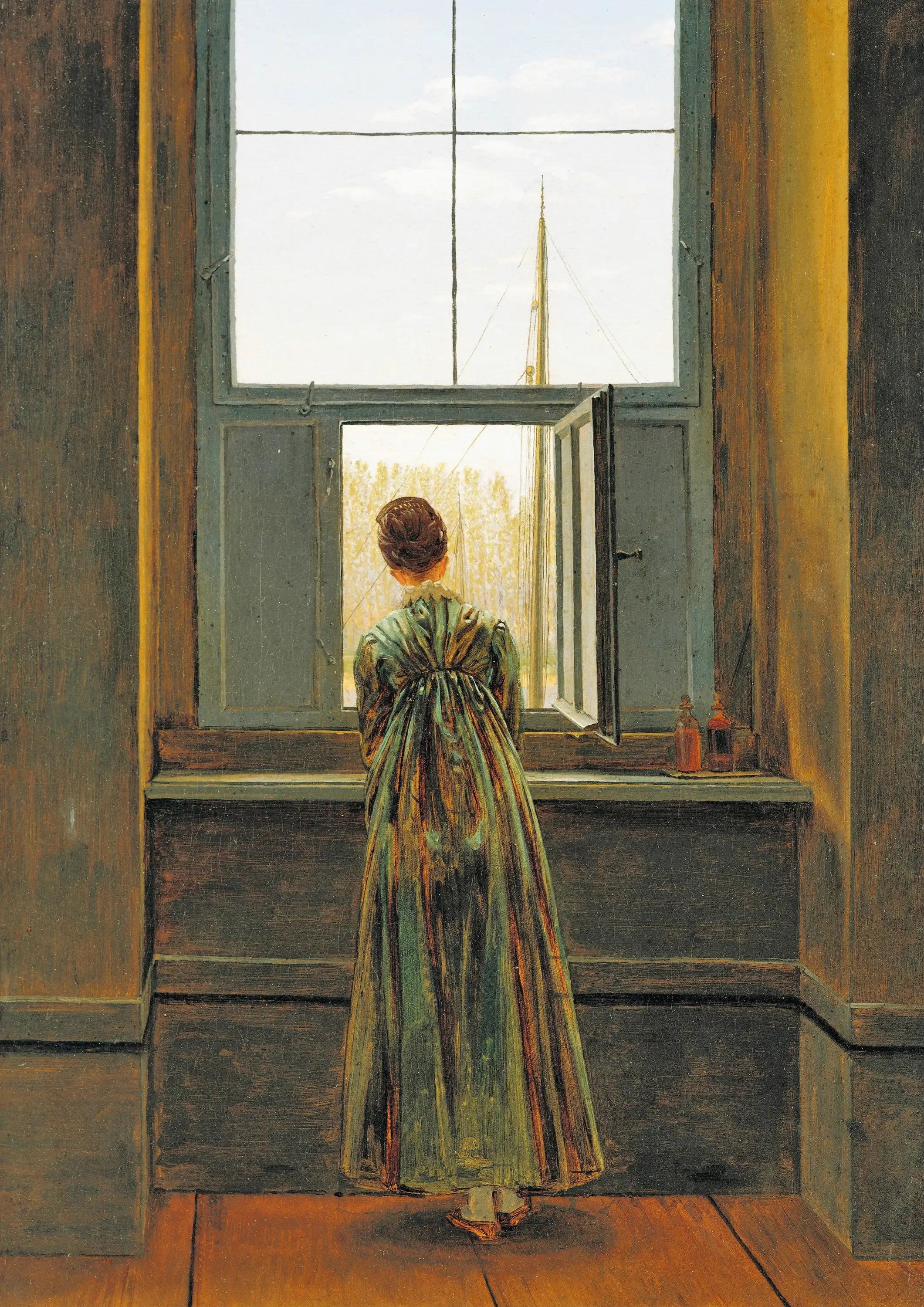 Reproduction du tableau « Femme à la fenêtre - Caspar David Friedrich » par Alpha Reproduction en peinture à l’huile