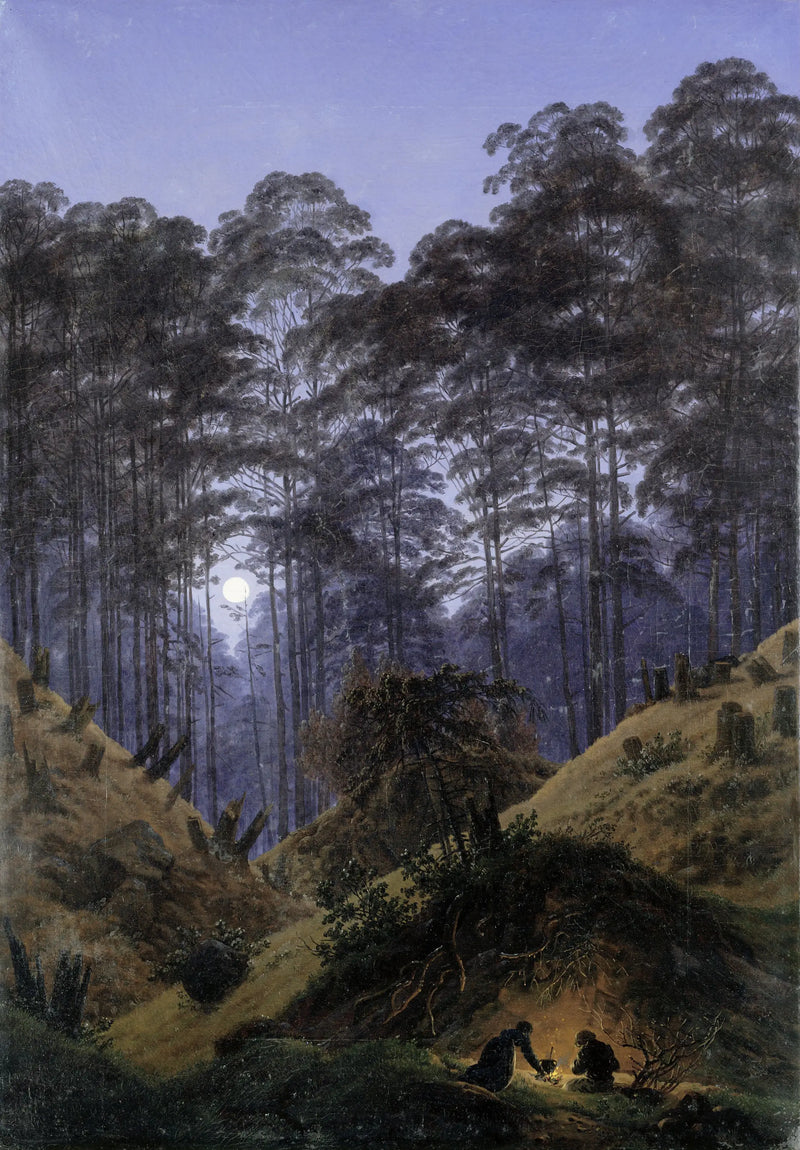 Kuunvalossa metsän sisällä - Caspar David Friedrich