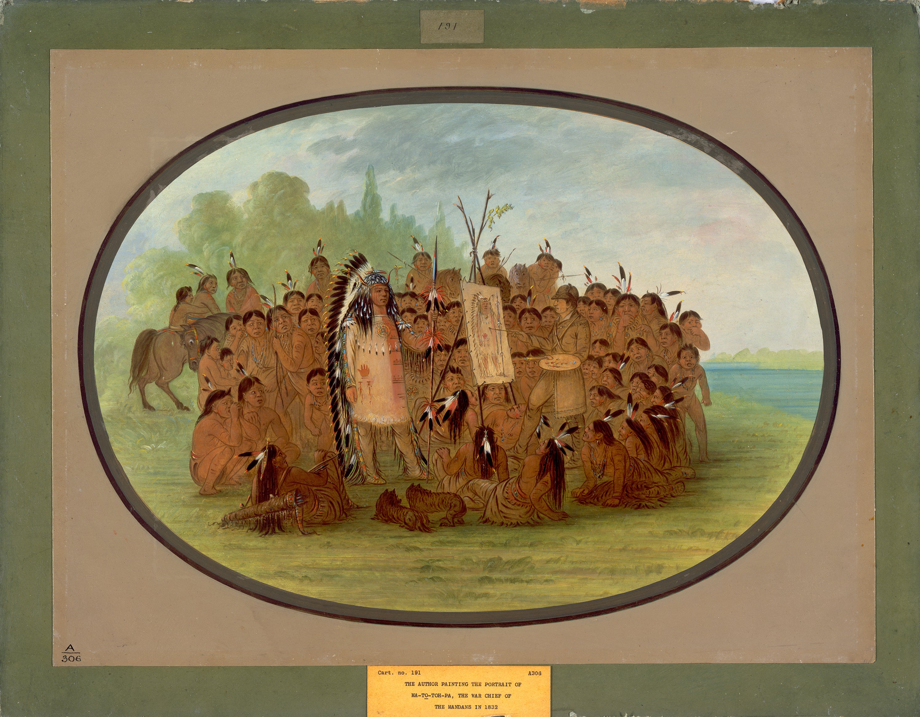 Catlin peignant le portrait de Mah-to-toh-pa - Mandan - George Catlin