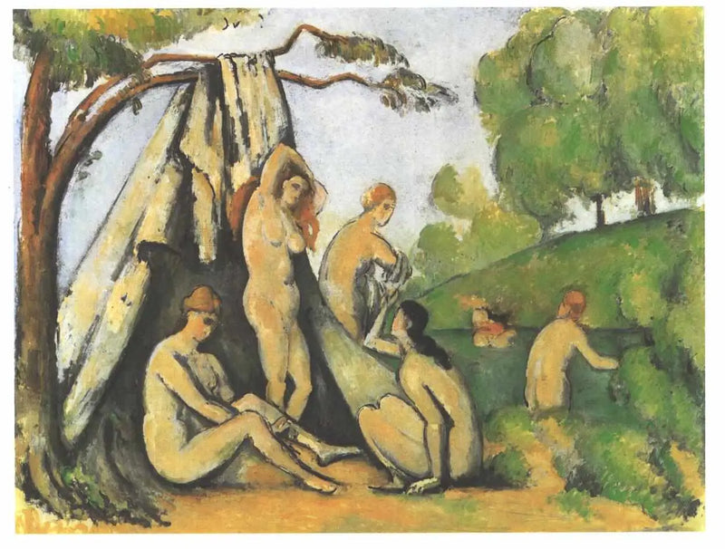 Uimareita teltan edessä - Paul Cézanne