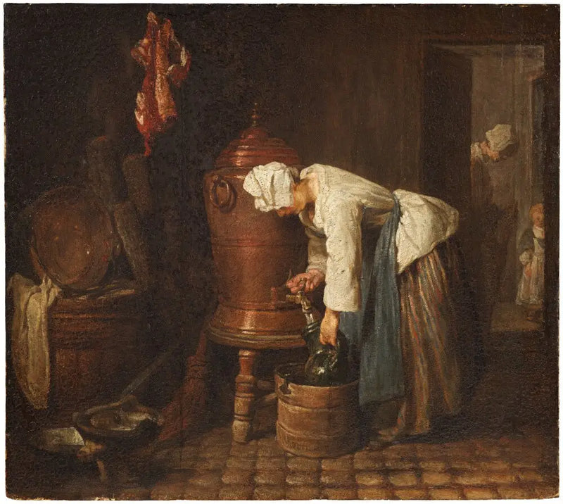 Nuori tyttö vetämässä vettä suihkulähteestä - Jean Siméon Chardin