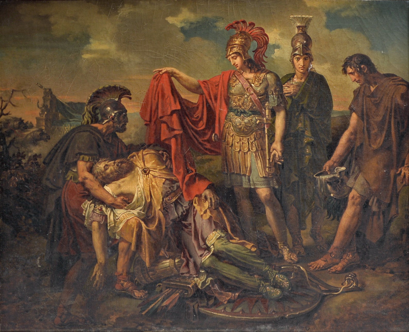 Alexandre couvrant de son manteau le corps de Darius - Charles Meynier