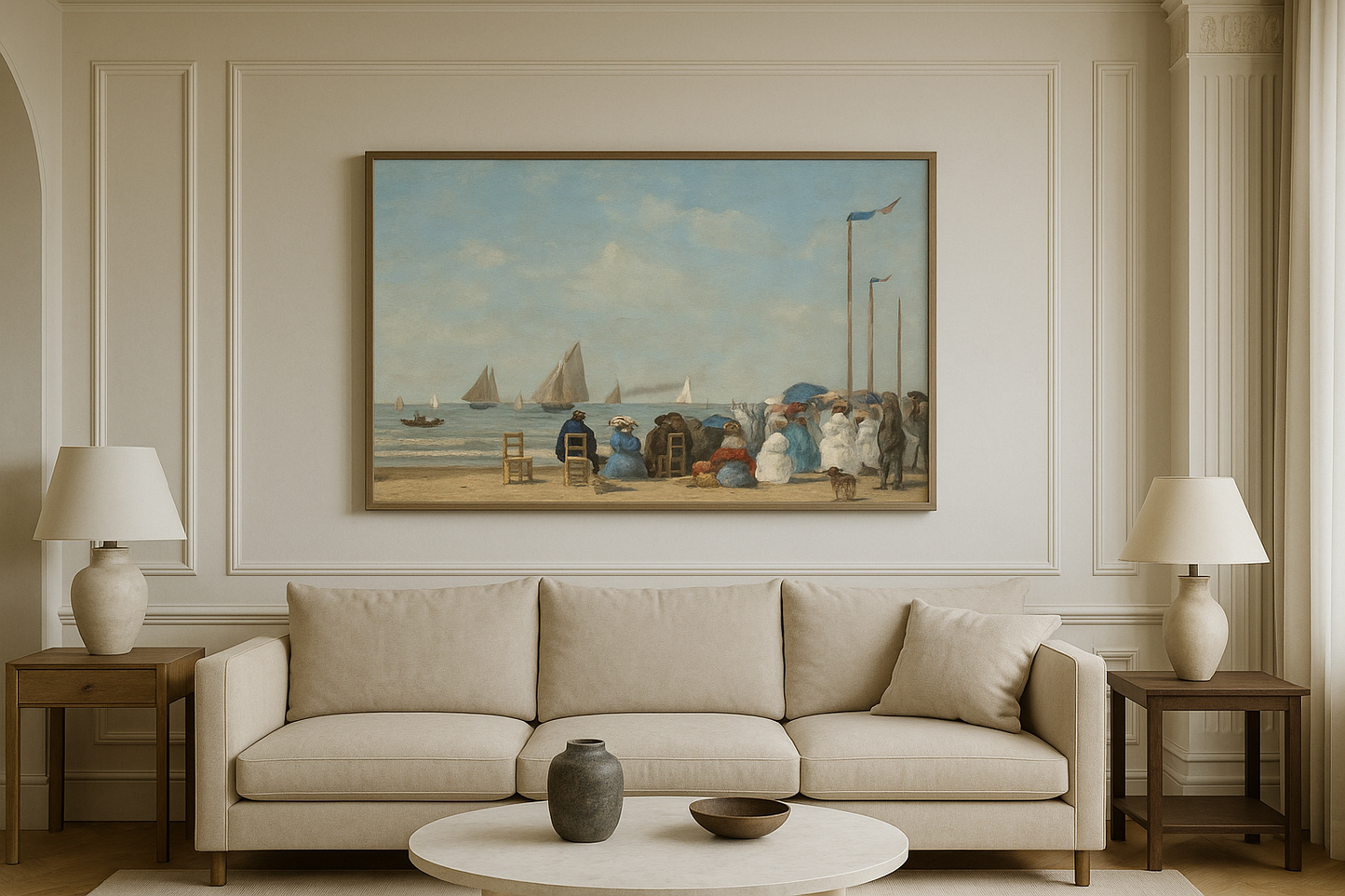 🏖️ Rantakohtaus Trouvillessa – Eugène Boudin (1863)