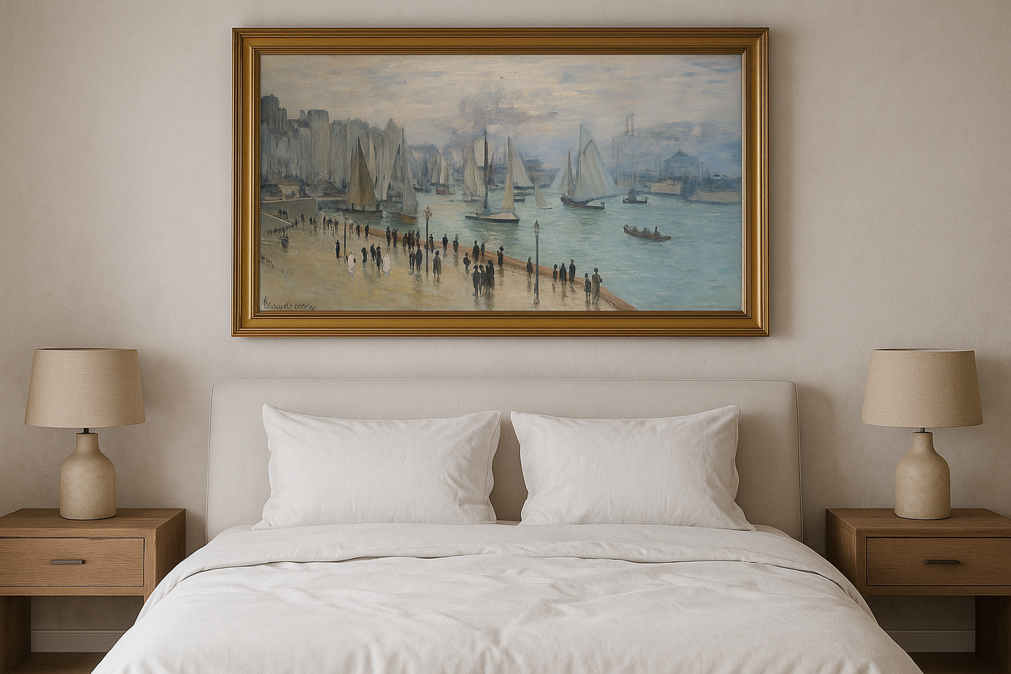 🌊 Le Havre Kalastusveneet lähtevät satamasta Claude Monet (1874)