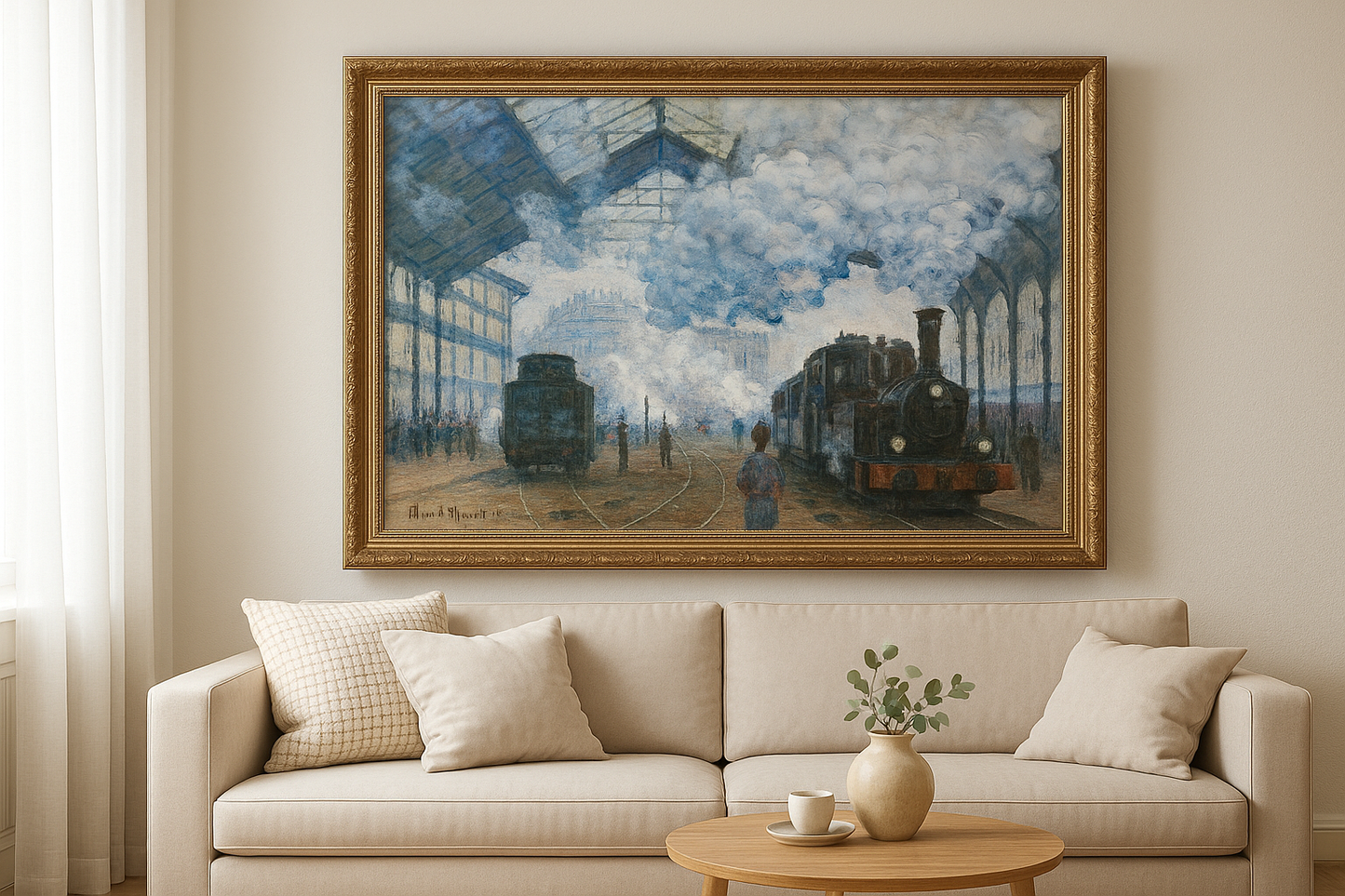 La Gare Saint-Lazare, junan saapuminen – Claude Monet, 1877