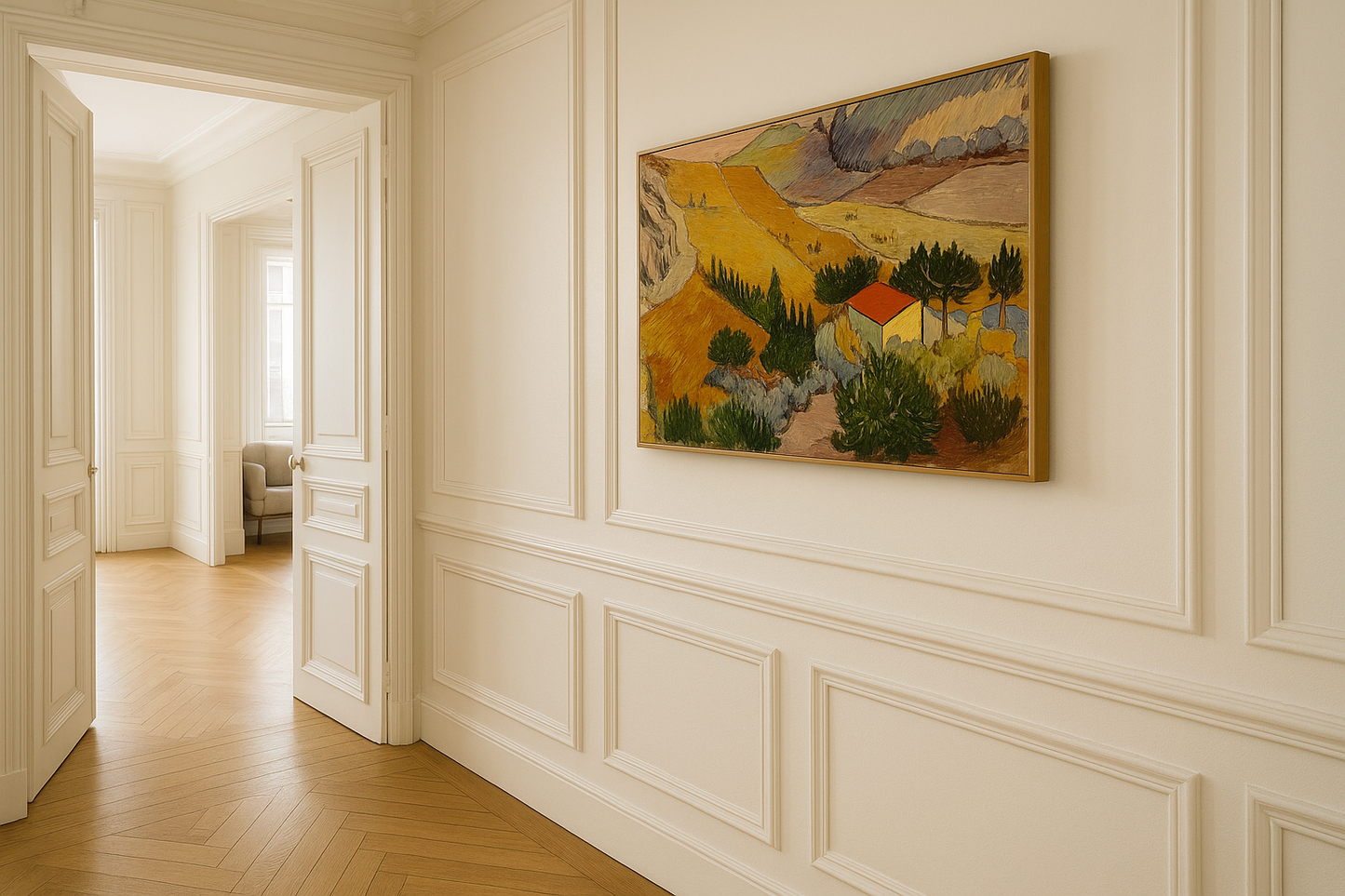 Maisema talolla ja kyntäjällä – Vincent van Gogh (1889)