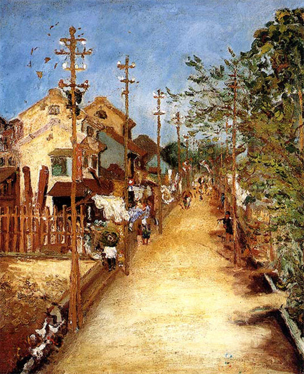 Rue de Chiayi, Chen Cheng-po, 1926, huile sur toile