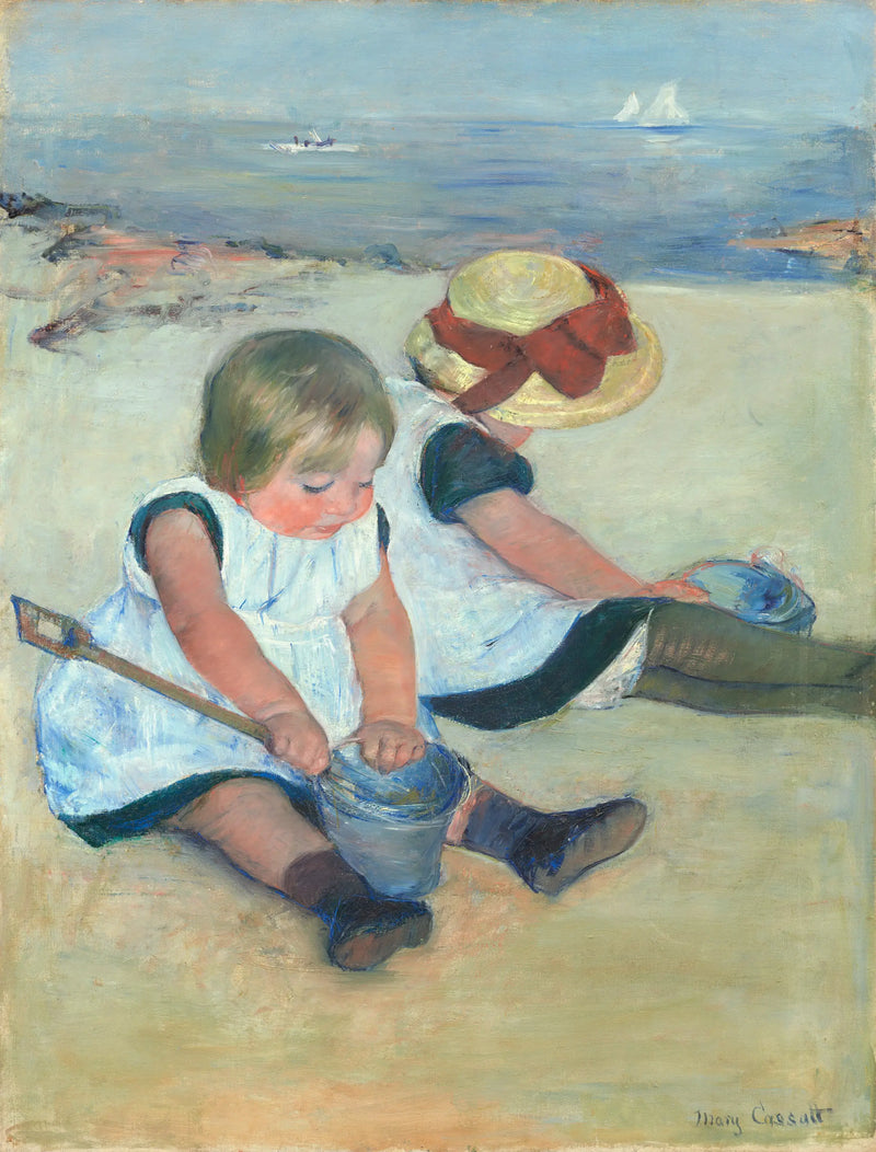 Lapsia leikkimässä rannalla - Mary Cassatt