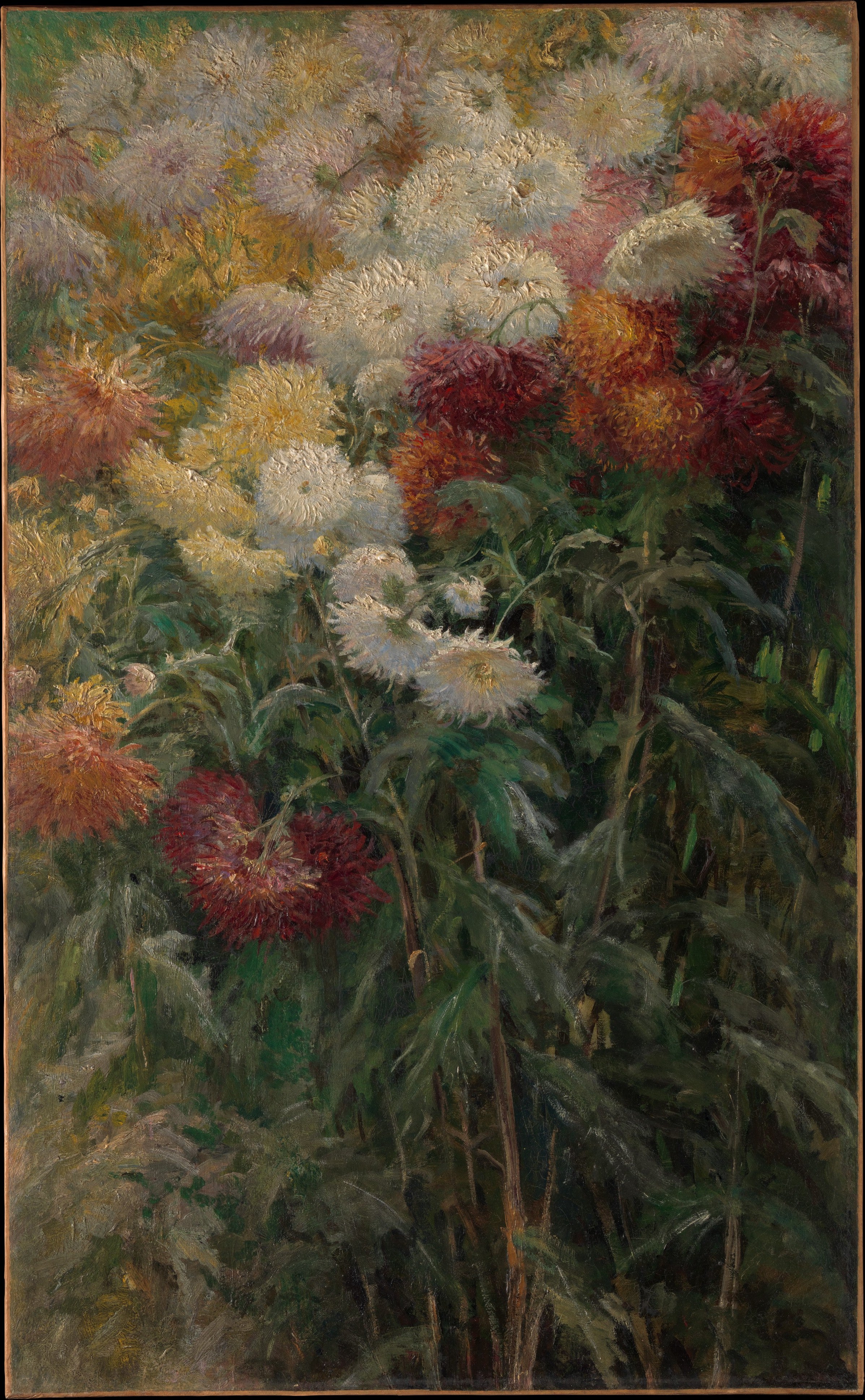 Reproduction du tableau « Chrysanthèmes au jardin du Petit Gennevilliers - Gustave Caillebotte » par Alpha Reproduction en peinture à l’huile