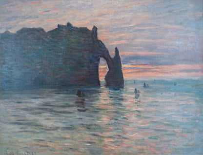 🎨 Auringonlasku Étretatissa – Claude Monet, 1883