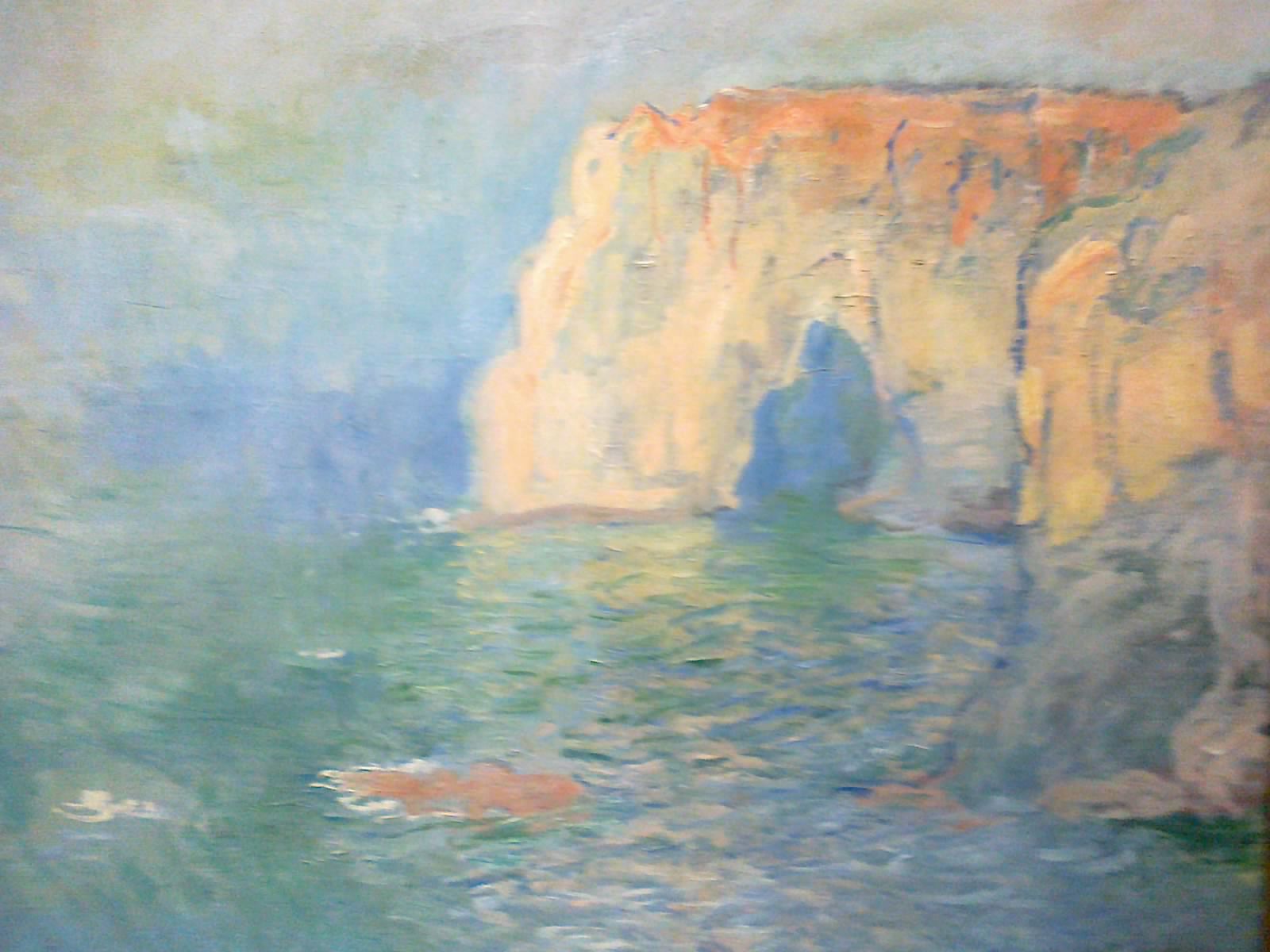 Reproduction du tableau « Étretat, la Manneporte, reflets sur l'eau - Claude Monet » par Alpha Reproduction en peinture à l’huile