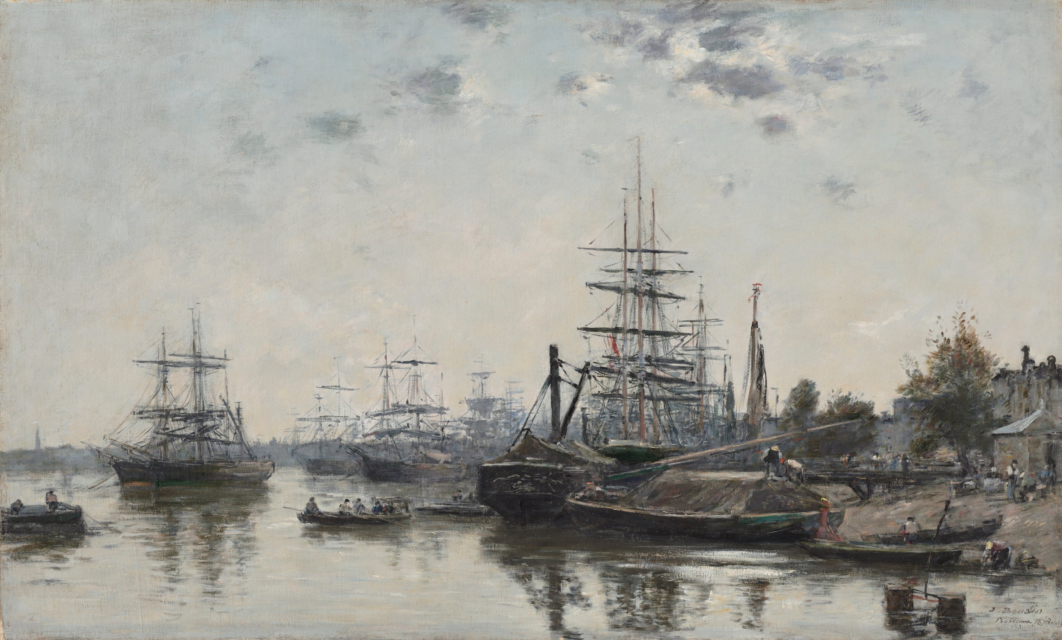 Reproduction du tableau « Vue de Bordeaux, du quai des Chartrons - Eugène Boudin » par Alpha Reproduction en peinture à l’huile