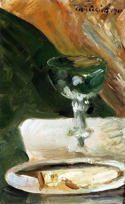 Asetelma pikarin ja lautasen kanssa. - Lovis Corinth
