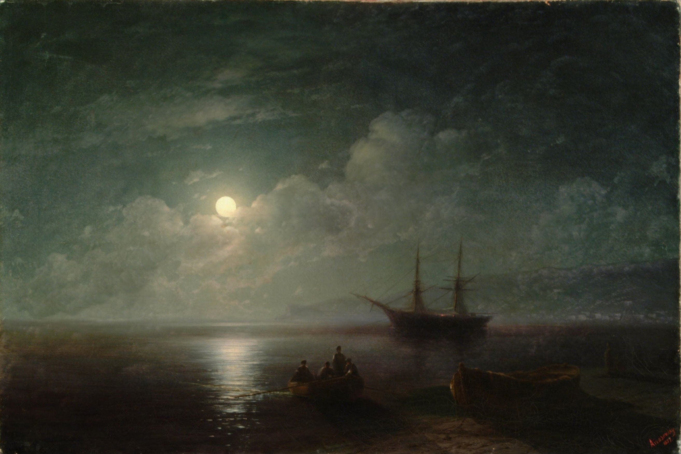 Paysage marin avec pleine lune - Ivan Aïvazovski