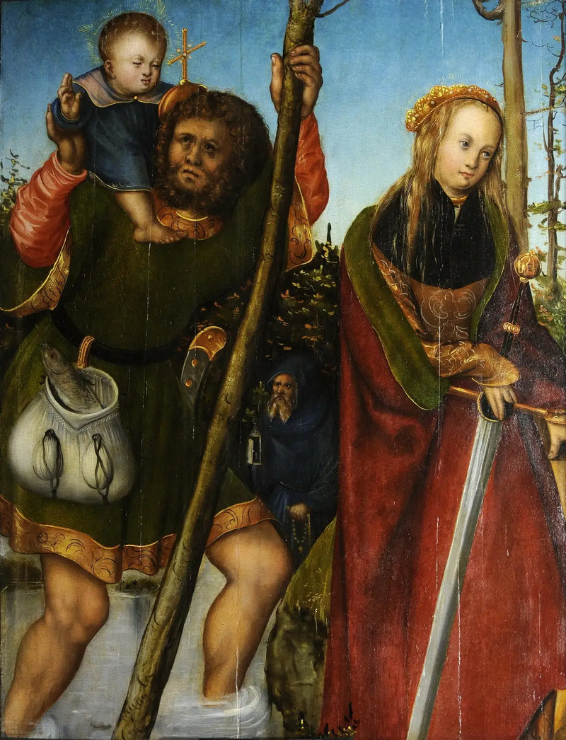 Pyhä Kristoffer ja Pyhä Katariina - Lucas Cranach vanhempi