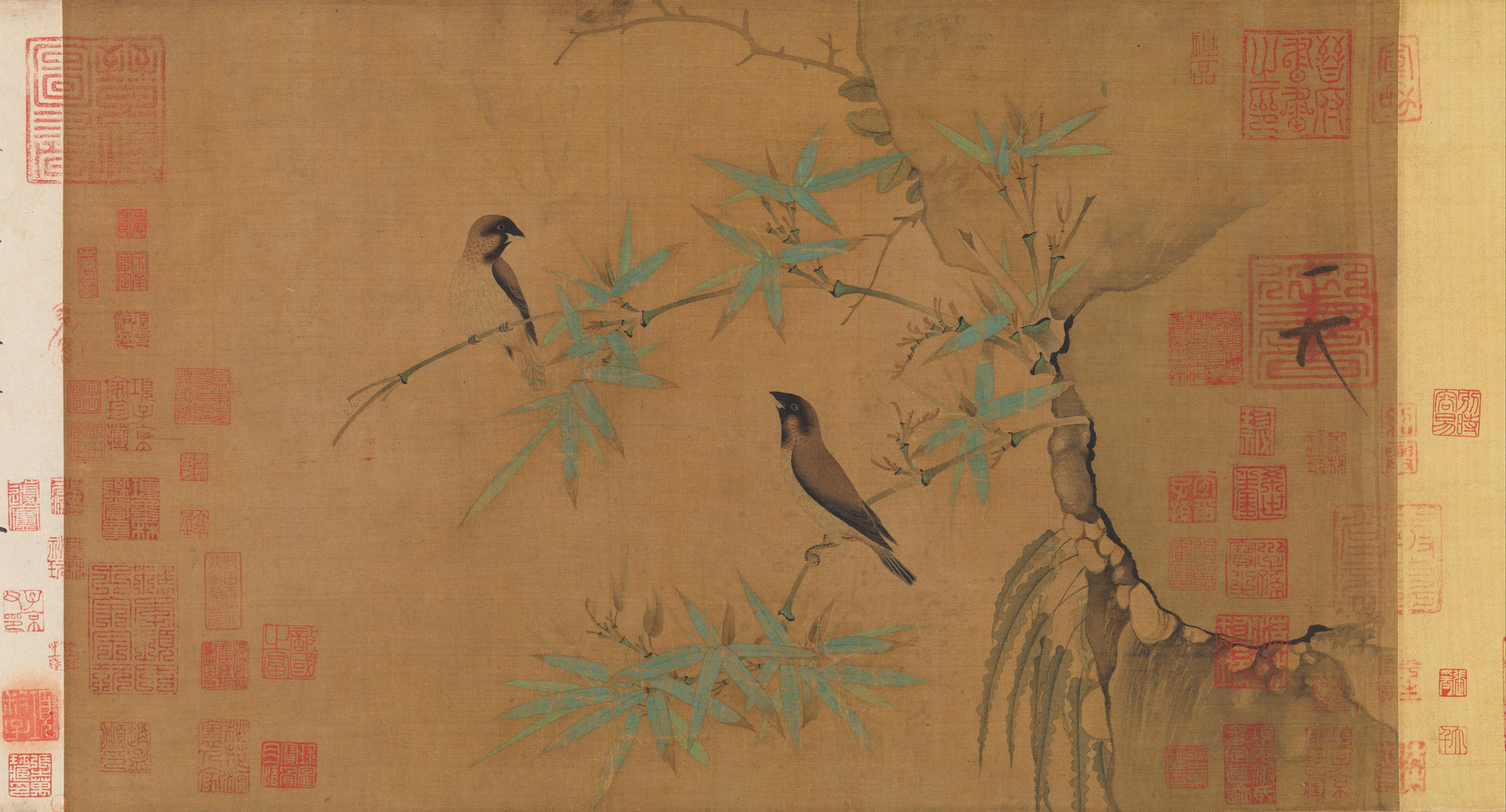 Finches and bamboo, Emperor Huizong, early 12th century — peinture chinoise